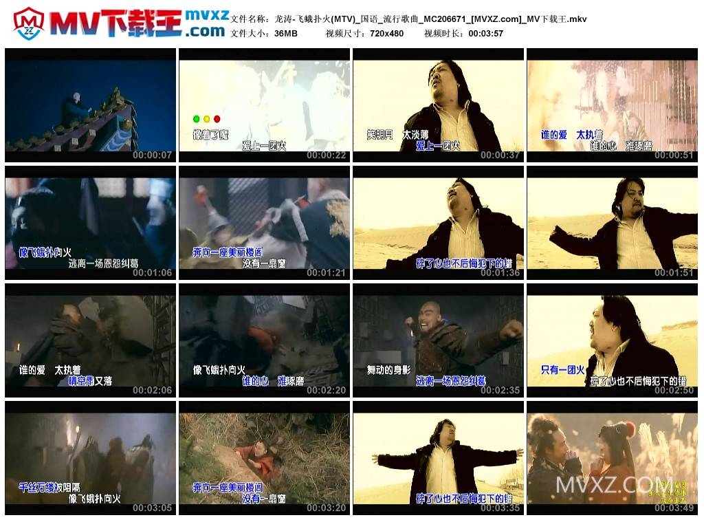 龙涛-飞蛾扑火(MTV)_国语_流行歌曲_MC206671